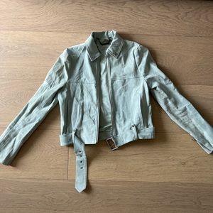 CAPULET suede sage green jacket Size S